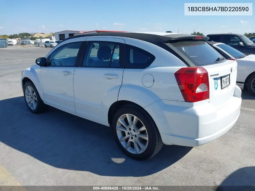 2011 Dodge Caliber Heat VIN: 1B3CB5HA7BD220590 Lot: 40696428