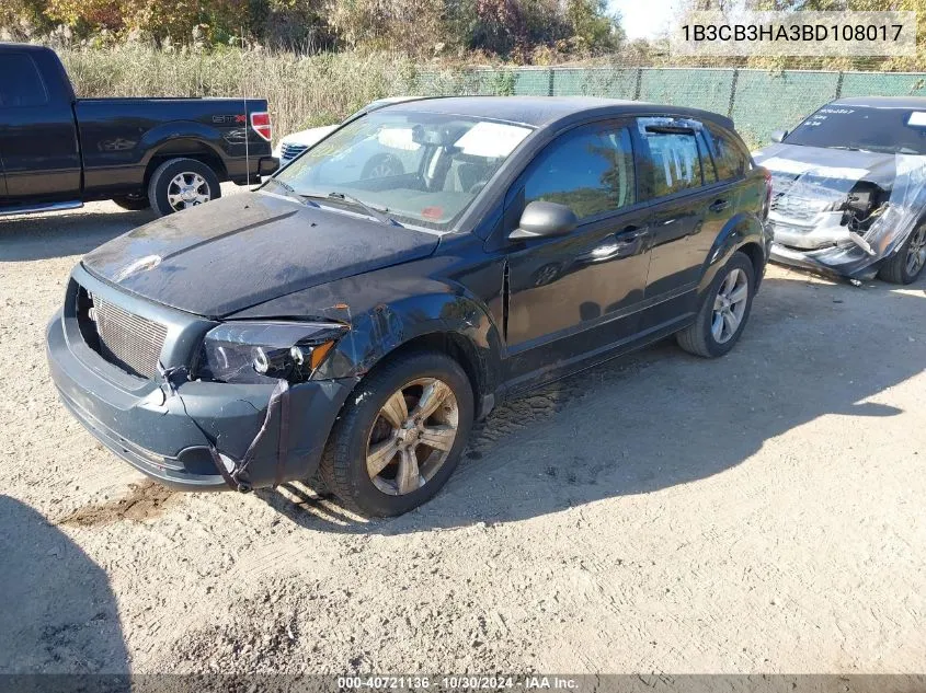 2011 Dodge Caliber Mainstreet VIN: 1B3CB3HA3BD108017 Lot: 40721136