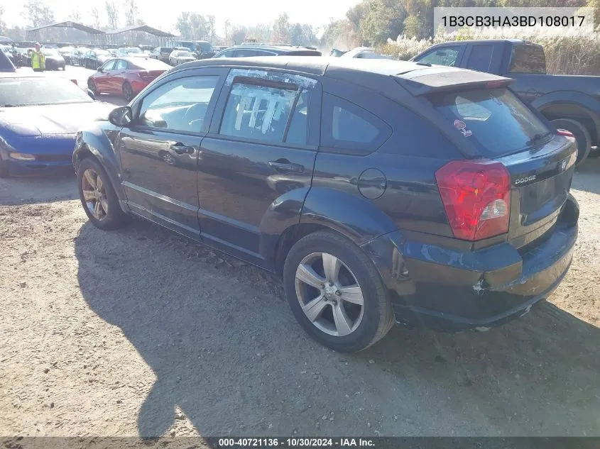 2011 Dodge Caliber Mainstreet VIN: 1B3CB3HA3BD108017 Lot: 40721136