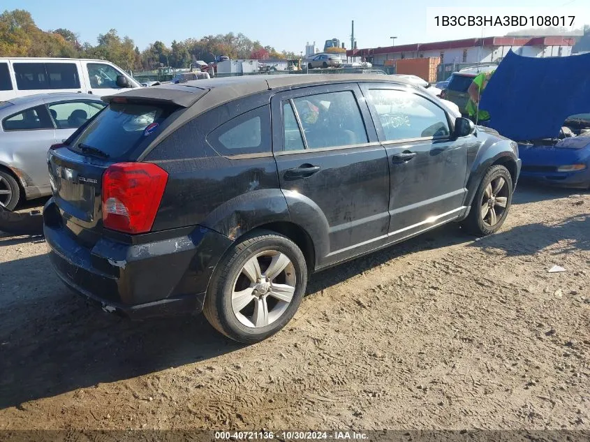 2011 Dodge Caliber Mainstreet VIN: 1B3CB3HA3BD108017 Lot: 40721136