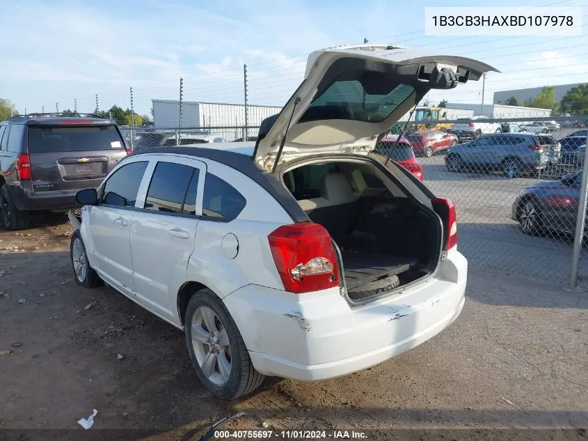 2011 Dodge Caliber Mainstreet VIN: 1B3CB3HAXBD107978 Lot: 40755697