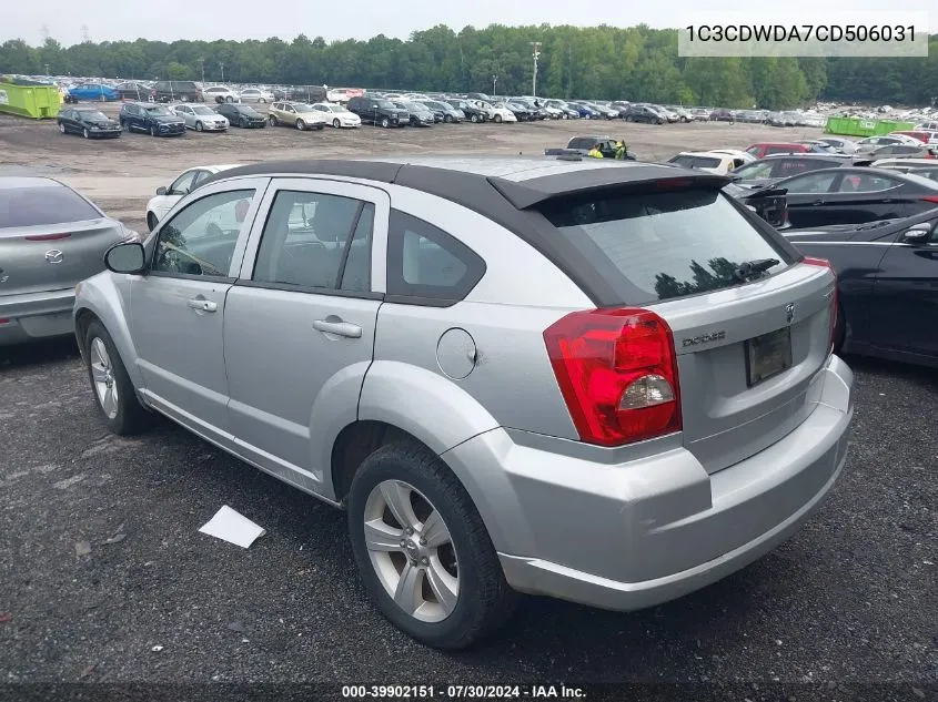 2012 Dodge Caliber Sxt VIN: 1C3CDWDA7CD506031 Lot: 39902151