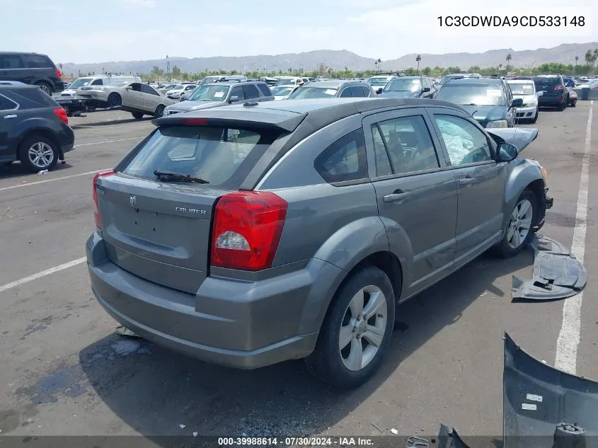 2012 Dodge Caliber Sxt VIN: 1C3CDWDA9CD533148 Lot: 39988614