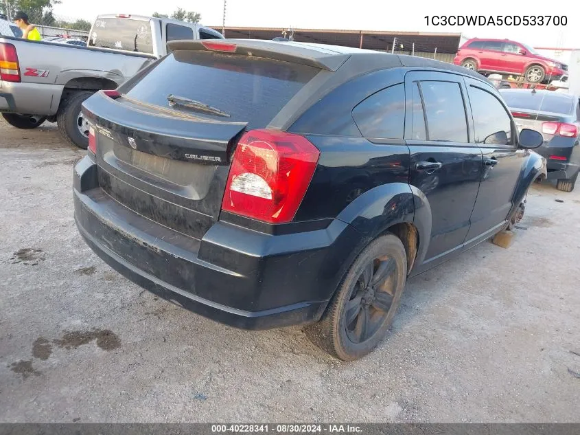 2012 Dodge Caliber Sxt VIN: 1C3CDWDA5CD533700 Lot: 40228341