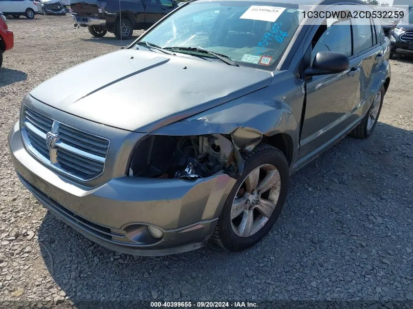 2012 Dodge Caliber Sxt VIN: 1C3CDWDA2CD532259 Lot: 40399655