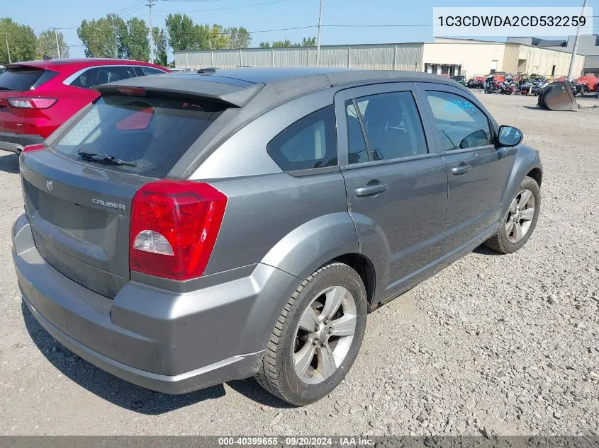 2012 Dodge Caliber Sxt VIN: 1C3CDWDA2CD532259 Lot: 40399655