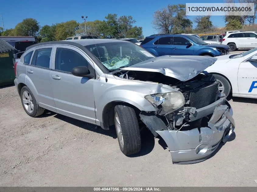 2012 Dodge Caliber Sxt VIN: 1C3CDWDA4CD536006 Lot: 40447056