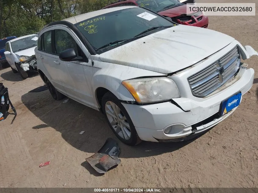 2012 Dodge Caliber Sxt Plus VIN: 1C3CDWEA0CD532680 Lot: 40510171