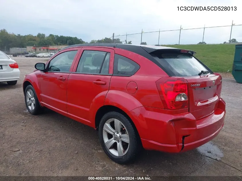 2012 Dodge Caliber Sxt VIN: 1C3CDWDA5CD528013 Lot: 40528031