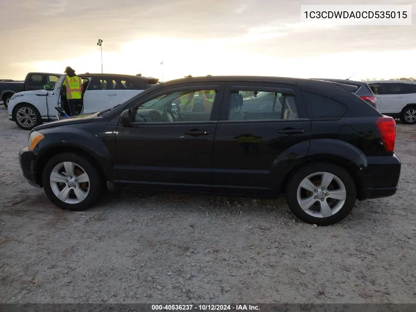 2012 Dodge Caliber Sxt VIN: 1C3CDWDA0CD535015 Lot: 40536237