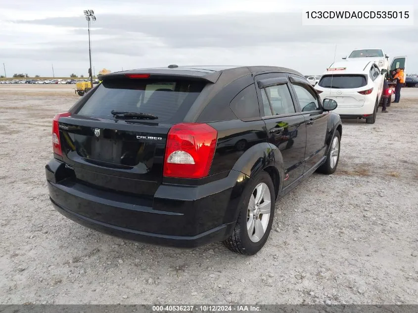 2012 Dodge Caliber Sxt VIN: 1C3CDWDA0CD535015 Lot: 40536237