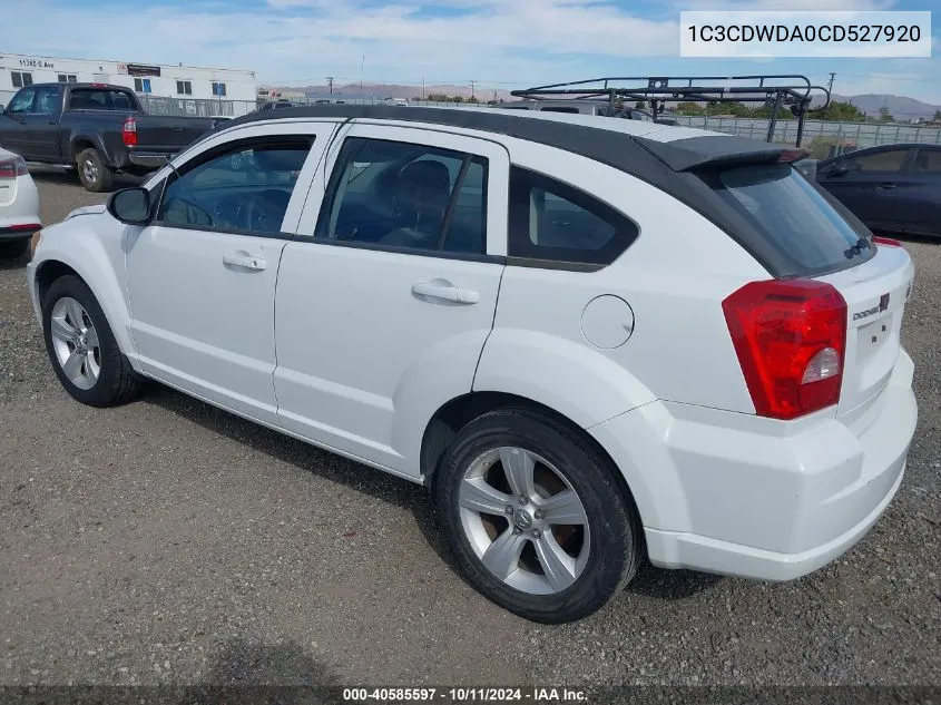 2012 Dodge Caliber Sxt VIN: 1C3CDWDA0CD527920 Lot: 40585597