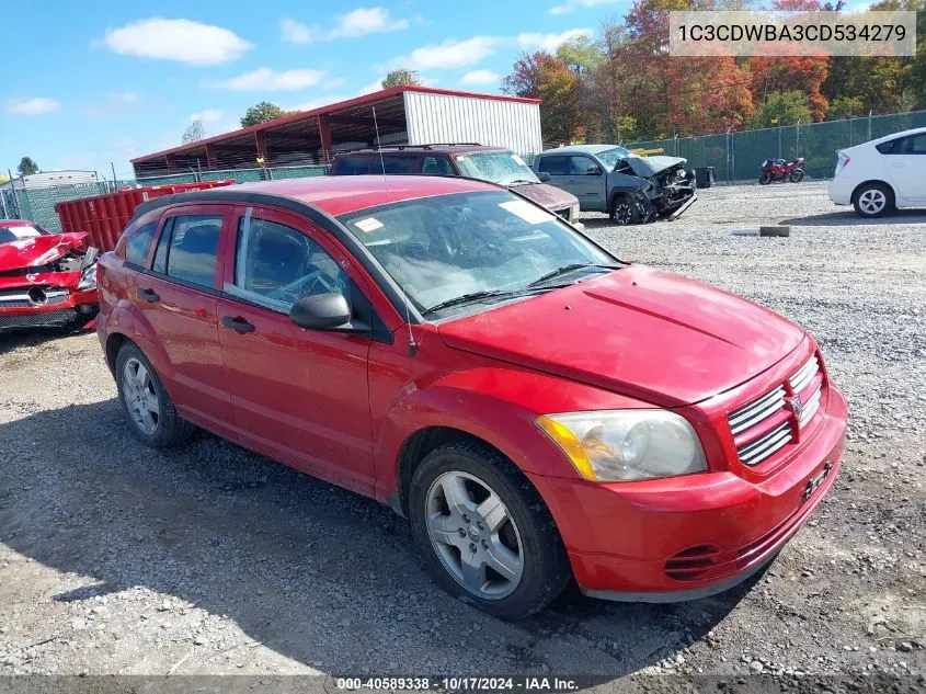 2012 Dodge Caliber Se VIN: 1C3CDWBA3CD534279 Lot: 40589338