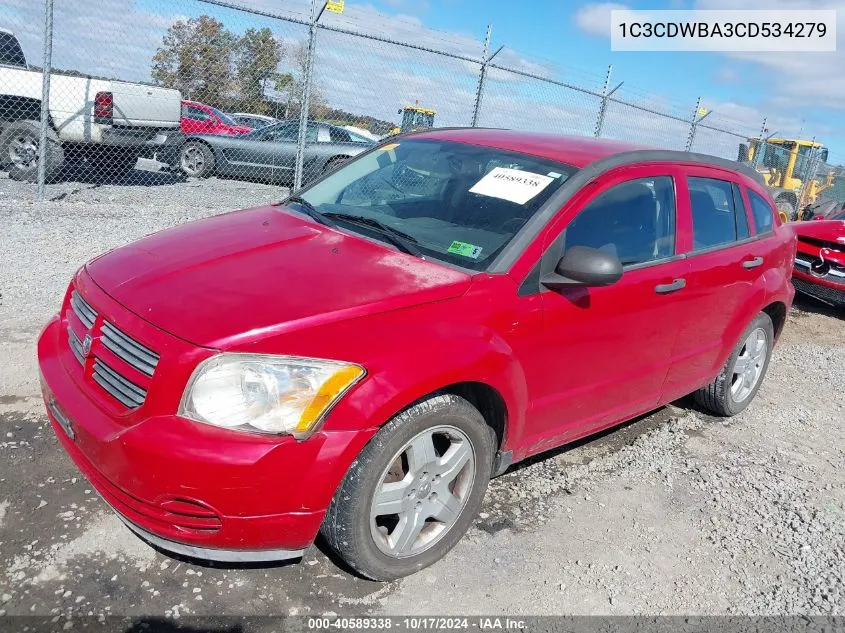 2012 Dodge Caliber Se VIN: 1C3CDWBA3CD534279 Lot: 40589338