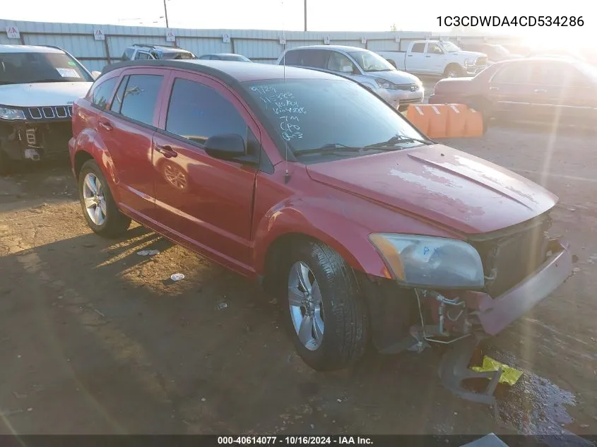 2012 Dodge Caliber Sxt VIN: 1C3CDWDA4CD534286 Lot: 40614077