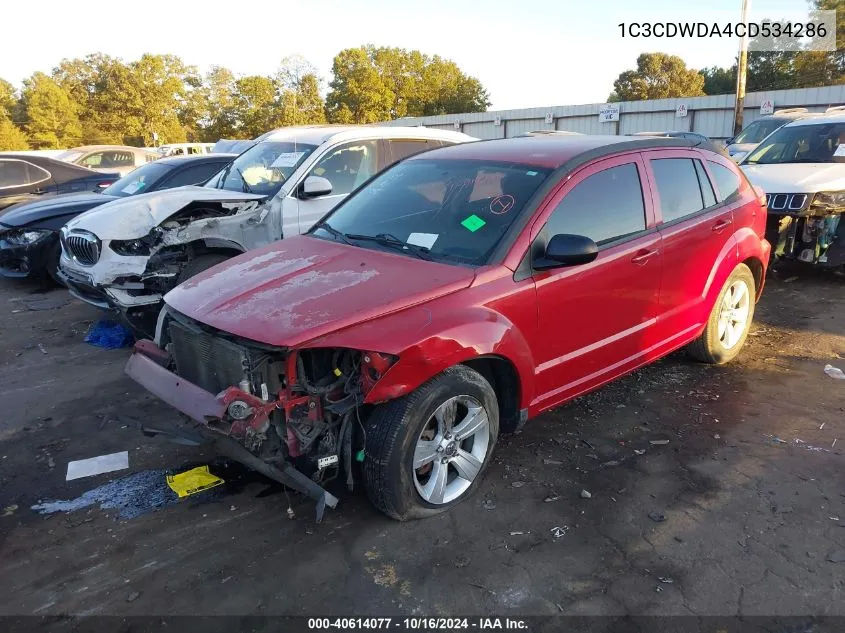 2012 Dodge Caliber Sxt VIN: 1C3CDWDA4CD534286 Lot: 40614077