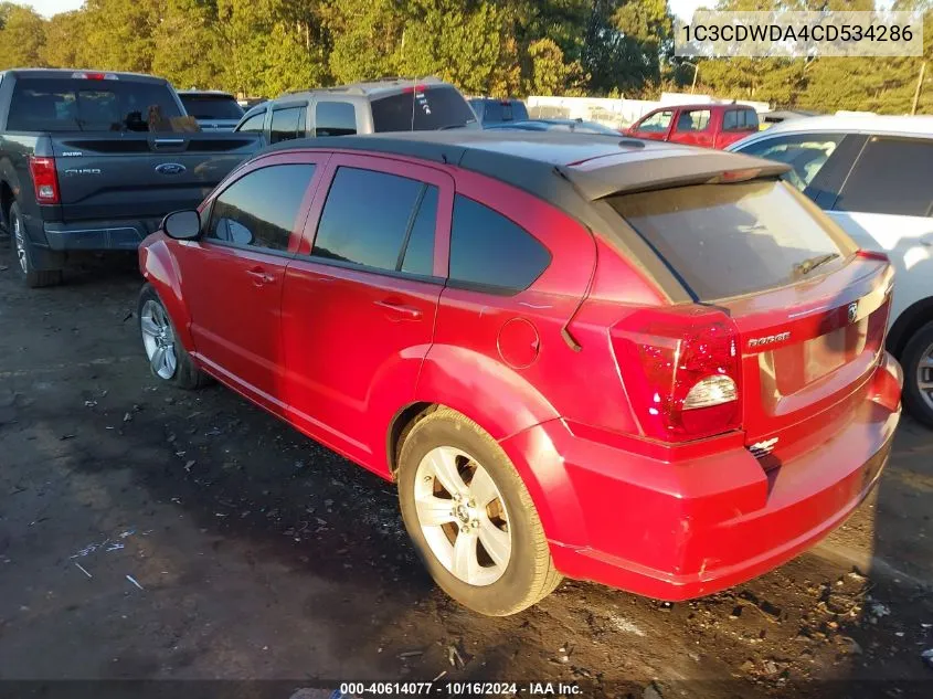 2012 Dodge Caliber Sxt VIN: 1C3CDWDA4CD534286 Lot: 40614077