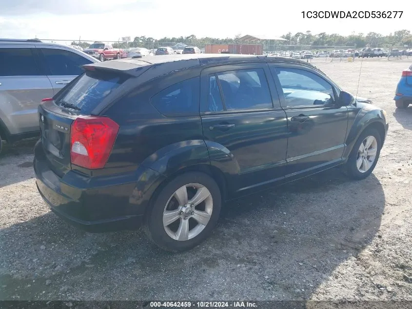 2012 Dodge Caliber Sxt VIN: 1C3CDWDA2CD536277 Lot: 40642459