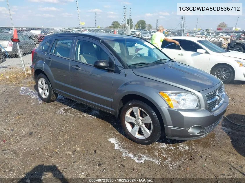 2012 Dodge Caliber Sxt VIN: 1C3CDWDA5CD536712 Lot: 40723890