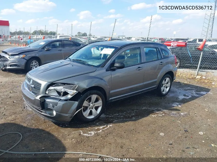 2012 Dodge Caliber Sxt VIN: 1C3CDWDA5CD536712 Lot: 40723890