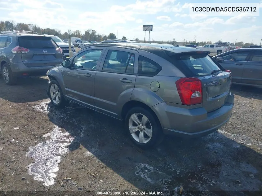 2012 Dodge Caliber Sxt VIN: 1C3CDWDA5CD536712 Lot: 40723890