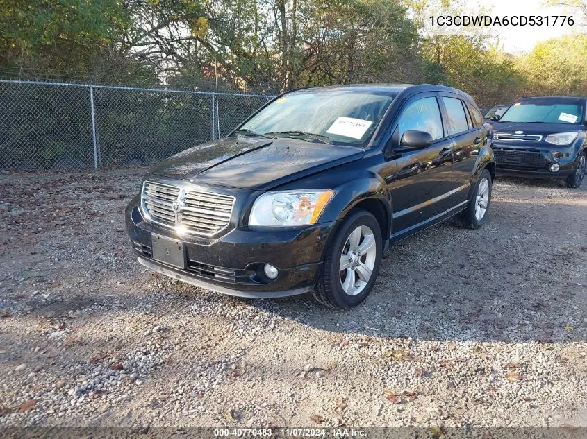 2012 Dodge Caliber Sxt VIN: 1C3CDWDA6CD531776 Lot: 40770483