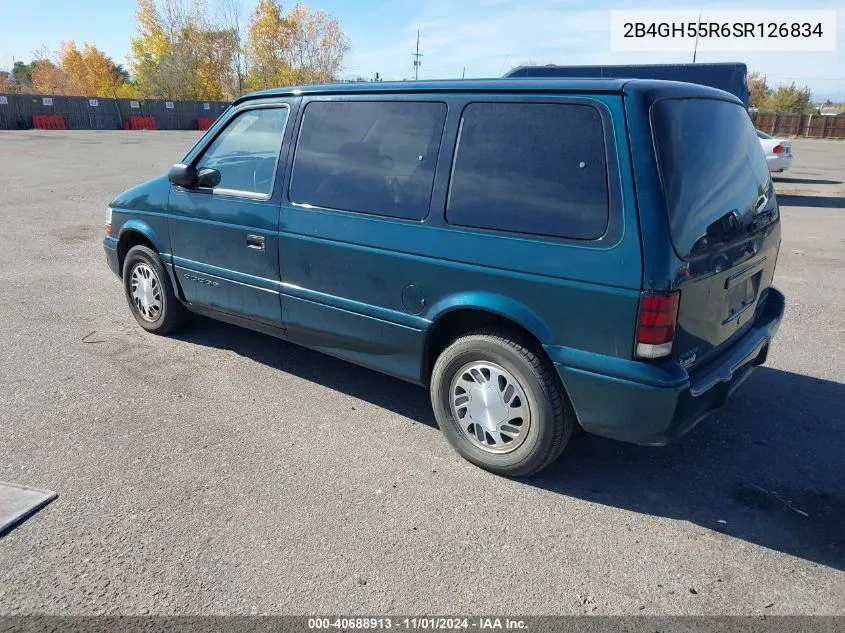 1995 Dodge Caravan Le/Es VIN: 2B4GH55R6SR126834 Lot: 40688913