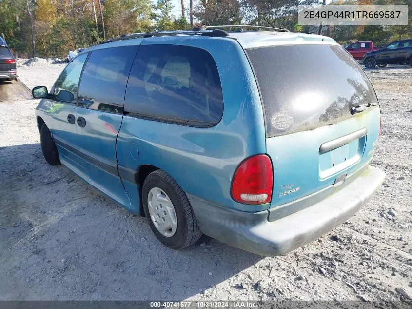 1996 Dodge Grand Caravan Se VIN: 2B4GP44R1TR669587 Lot: 40741577