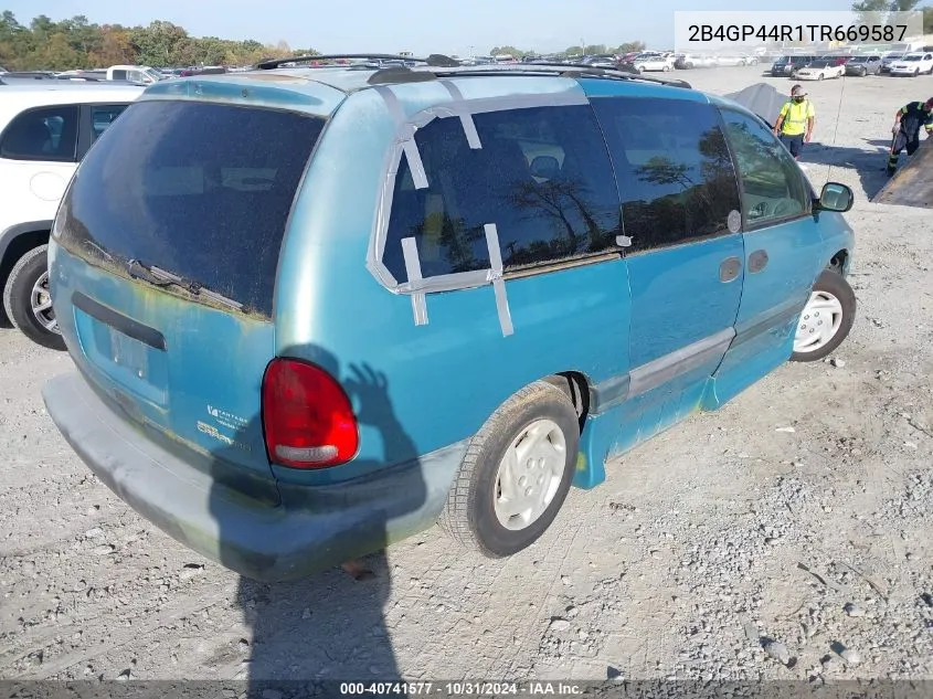 1996 Dodge Grand Caravan Se VIN: 2B4GP44R1TR669587 Lot: 40741577