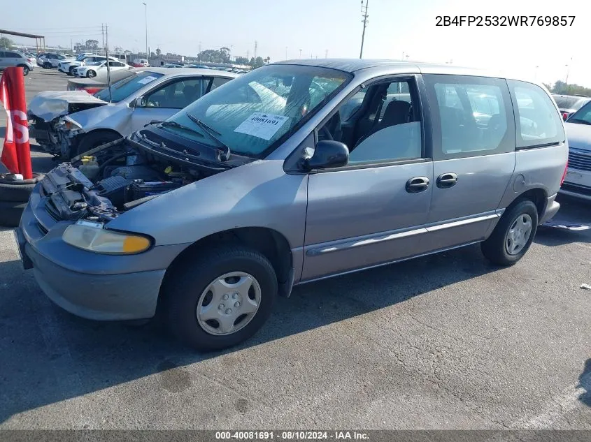 1998 Dodge Caravan VIN: 2B4FP2532WR769857 Lot: 40081691