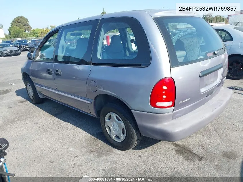 1998 Dodge Caravan VIN: 2B4FP2532WR769857 Lot: 40081691