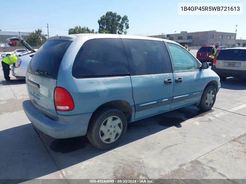 1998 Dodge Caravan Se VIN: 1B4GP45R5WB721613 Lot: 40244899