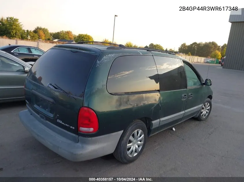 1998 Dodge Grand Caravan Se VIN: 2B4GP44R3WR617348 Lot: 40358157