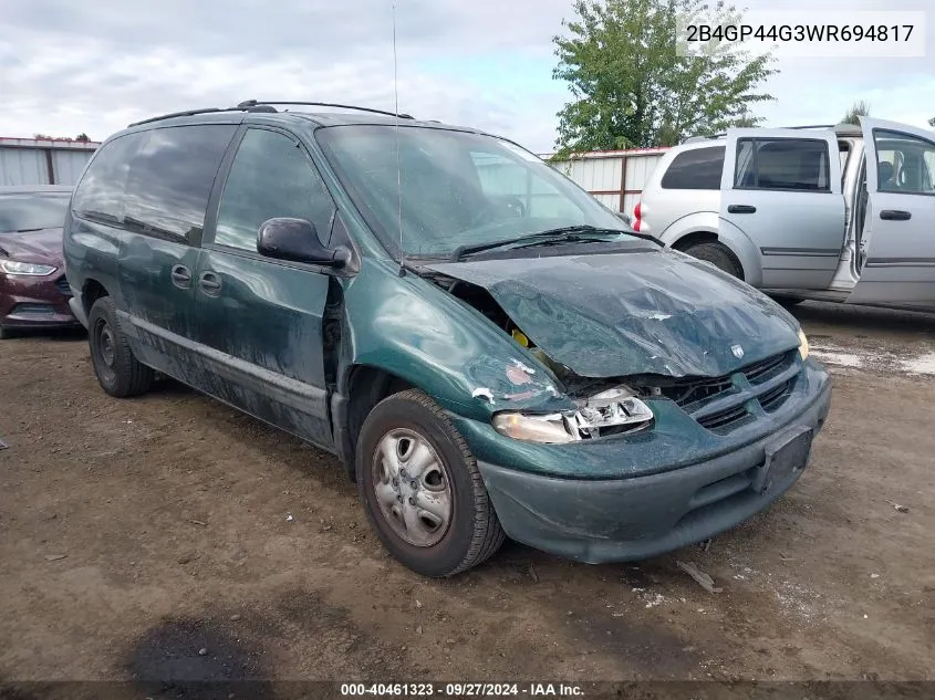 1998 Dodge Grand Caravan Se VIN: 2B4GP44G3WR694817 Lot: 40461323