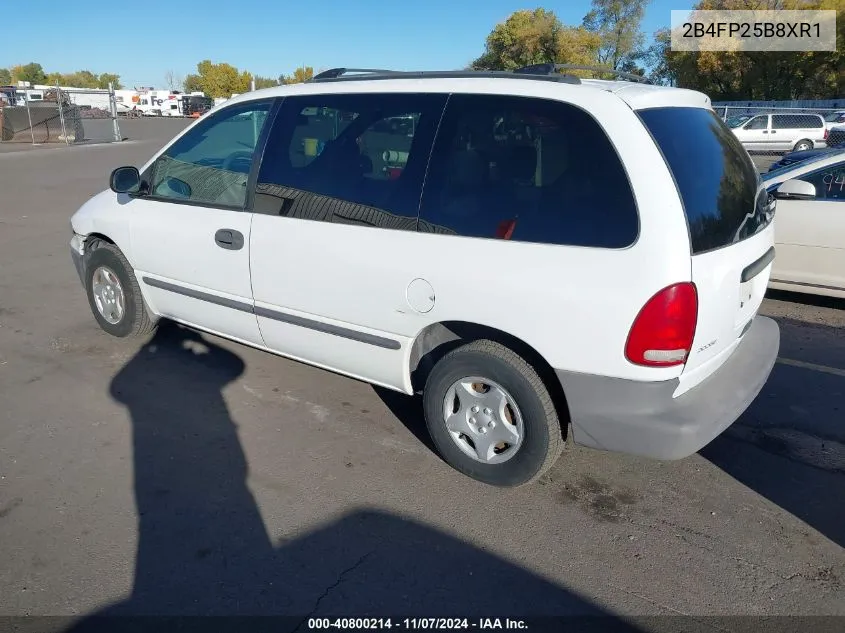 1999 Dodge Caravan VIN: 2B4FP25B8XR1 Lot: 40800214