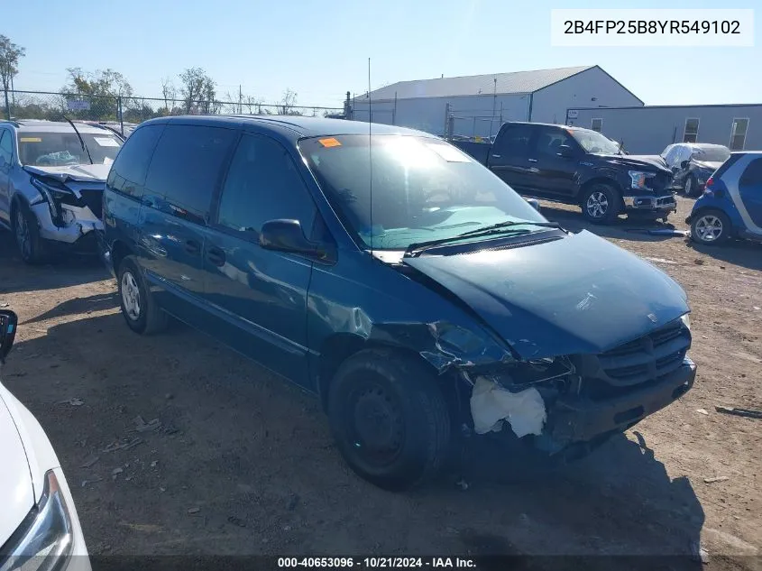 2000 Dodge Caravan VIN: 2B4FP25B8YR549102 Lot: 40653096