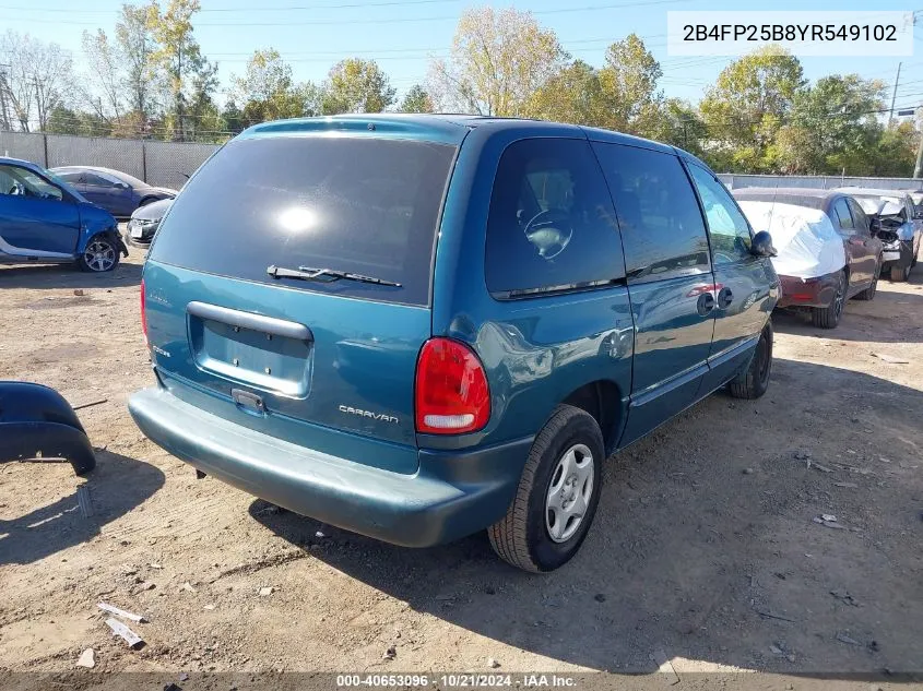 2000 Dodge Caravan VIN: 2B4FP25B8YR549102 Lot: 40653096