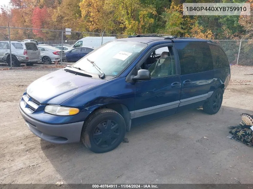 2000 Dodge Grand Caravan Se VIN: 1B4GP44GXYB759910 Lot: 40764911