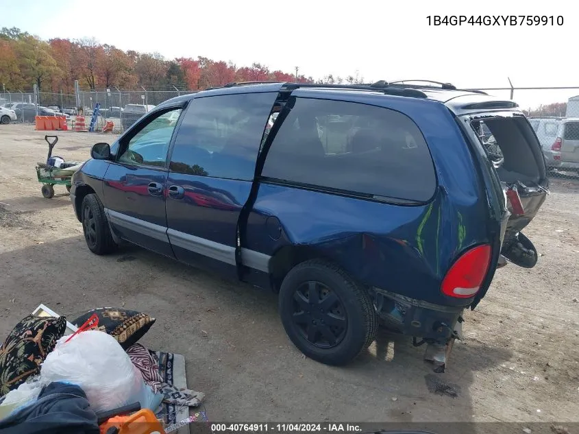 2000 Dodge Grand Caravan Se VIN: 1B4GP44GXYB759910 Lot: 40764911