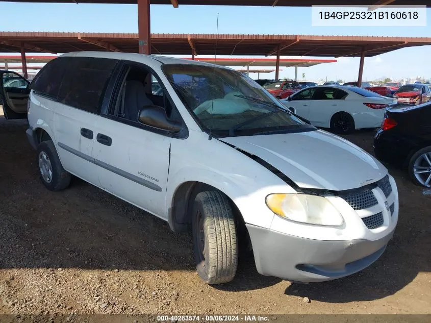 2001 Dodge Caravan Se VIN: 1B4GP25321B160618 Lot: 40283574