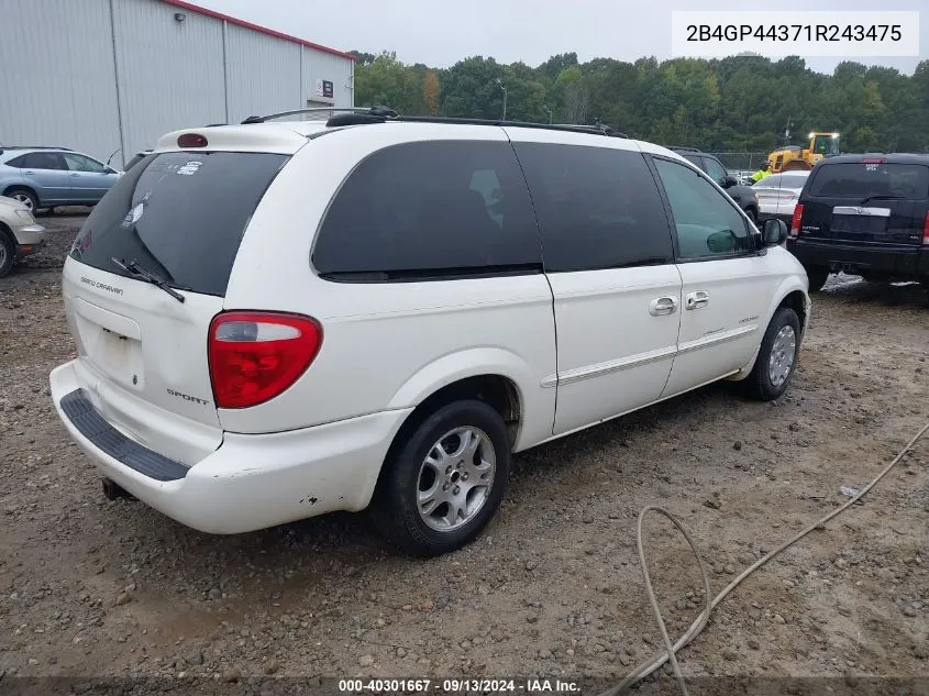 2001 Dodge Grand Caravan Sport VIN: 2B4GP44371R243475 Lot: 40301667