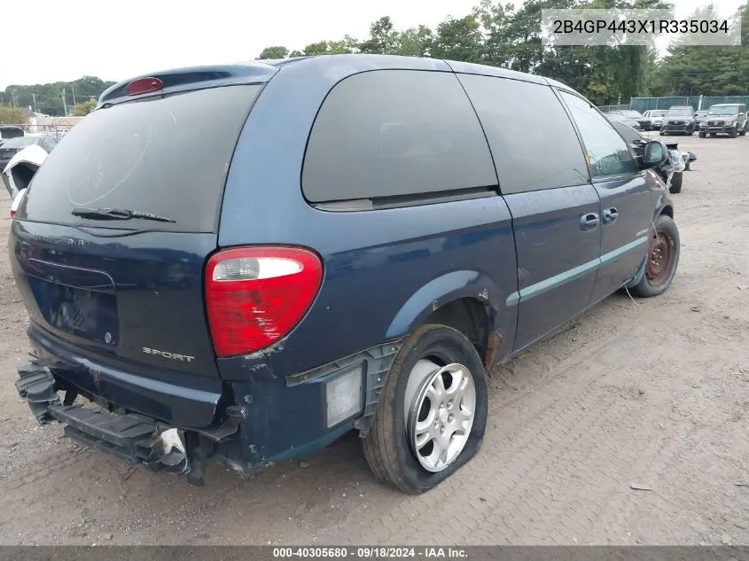 2B4GP443X1R335034 2001 Dodge Grand Caravan Sport