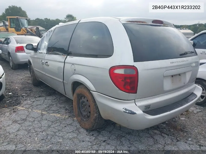 2001 Dodge Grand Caravan Sport VIN: 2B4GP443X1R233202 Lot: 40380169