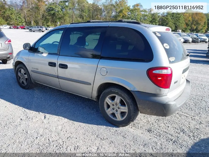 1B8GP25G11B116952 2001 Dodge Caravan Se