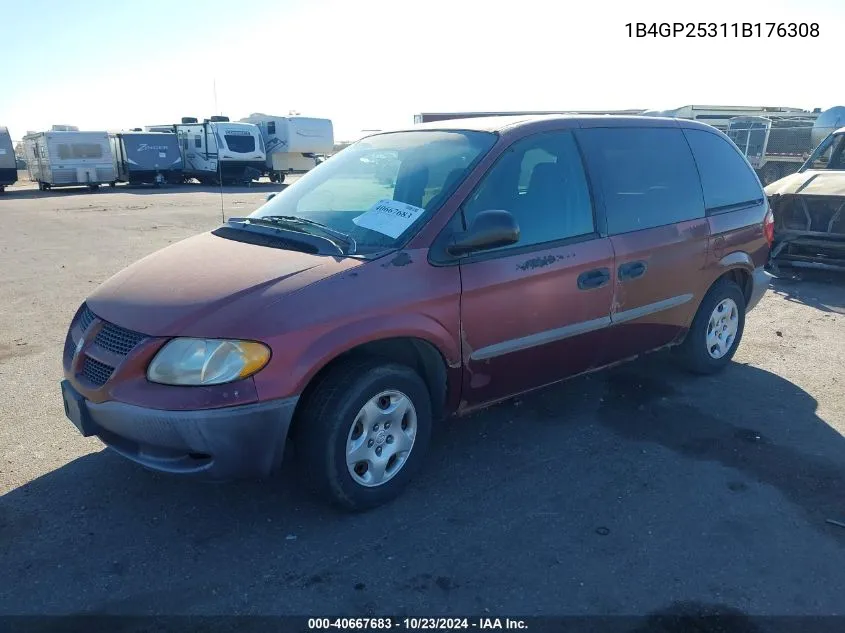 2001 Dodge Caravan Se VIN: 1B4GP25311B176308 Lot: 40667683