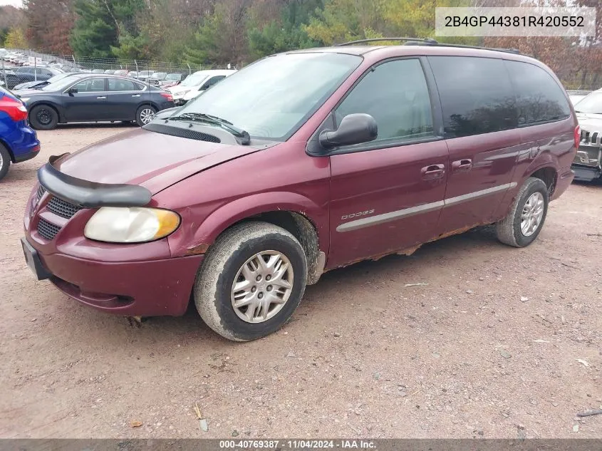 2001 Dodge Grand Caravan Sport VIN: 2B4GP44381R420552 Lot: 40769387