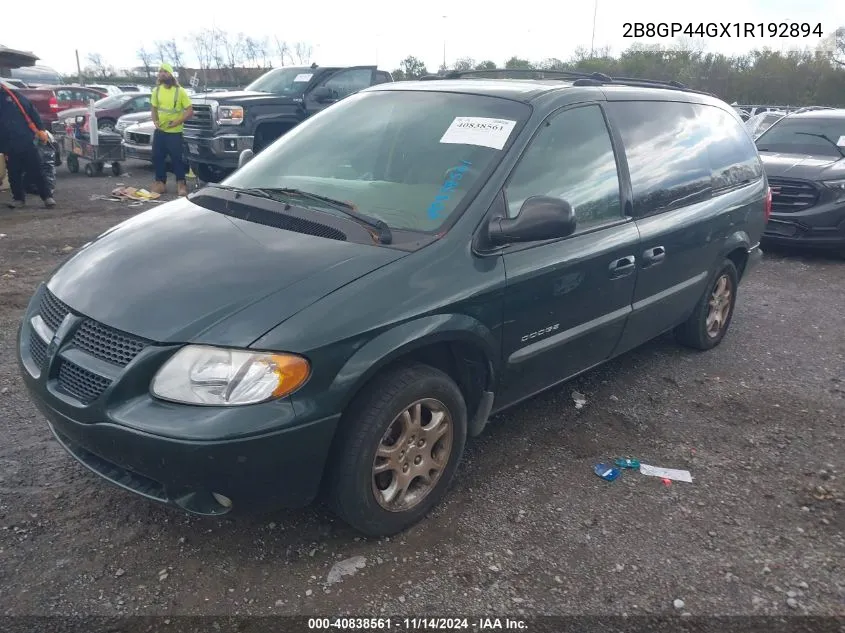 2001 Dodge Grand Caravan Sport VIN: 2B8GP44GX1R192894 Lot: 40838561