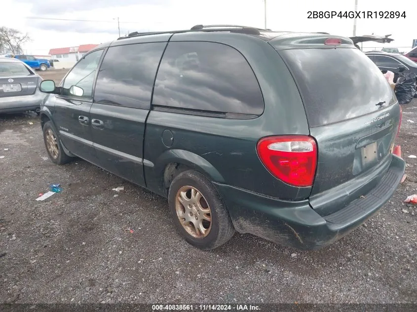 2001 Dodge Grand Caravan Sport VIN: 2B8GP44GX1R192894 Lot: 40838561