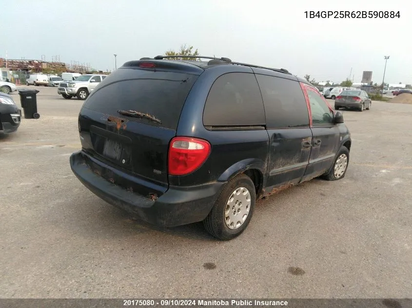 1B4GP25R62B590884 2002 Dodge Caravan Se