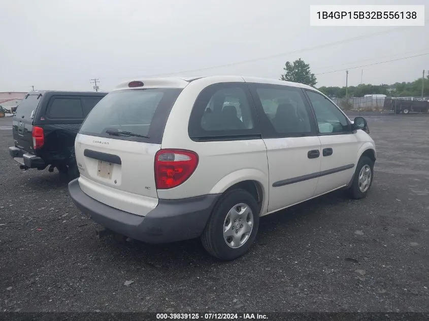 2002 Dodge Caravan Ec VIN: 1B4GP15B32B556138 Lot: 39839125